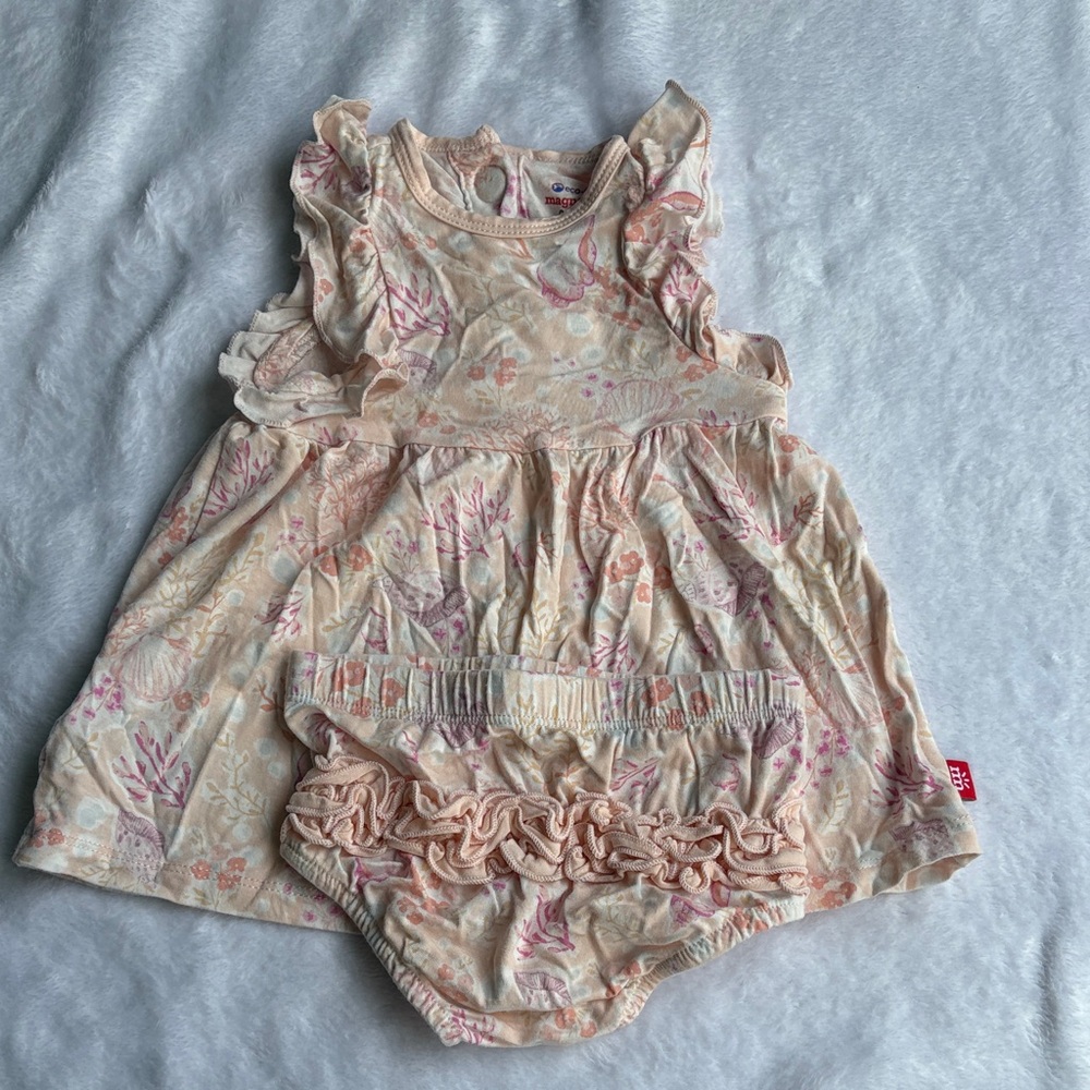 Magnetic Me Peach and Pink Baby Dress